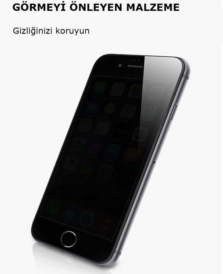 Apple iPhone SE 2022 Zore Kor Privacy Cam Ekran Koruyucu Siyah