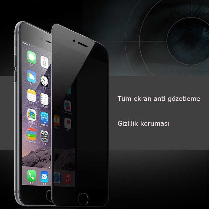 Apple iPhone SE 2022 Zore Kor Privacy Cam Ekran Koruyucu Beyaz