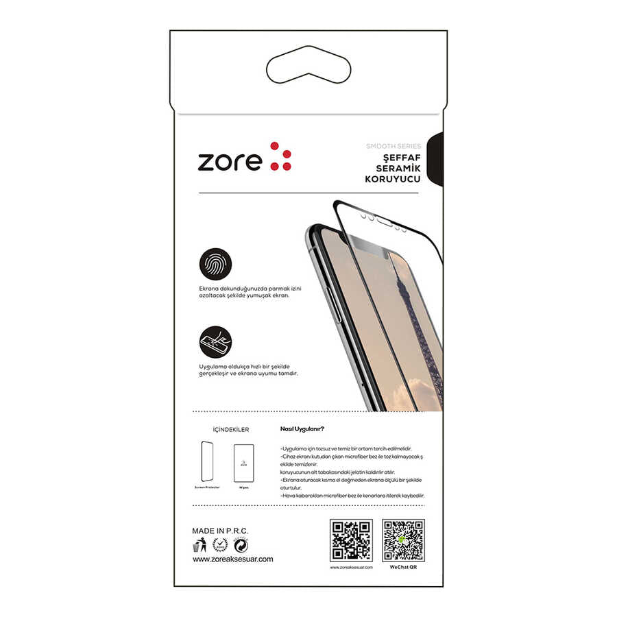 Apple iPhone SE 2022 Zore Seramik Ekran Koruyucu Beyaz