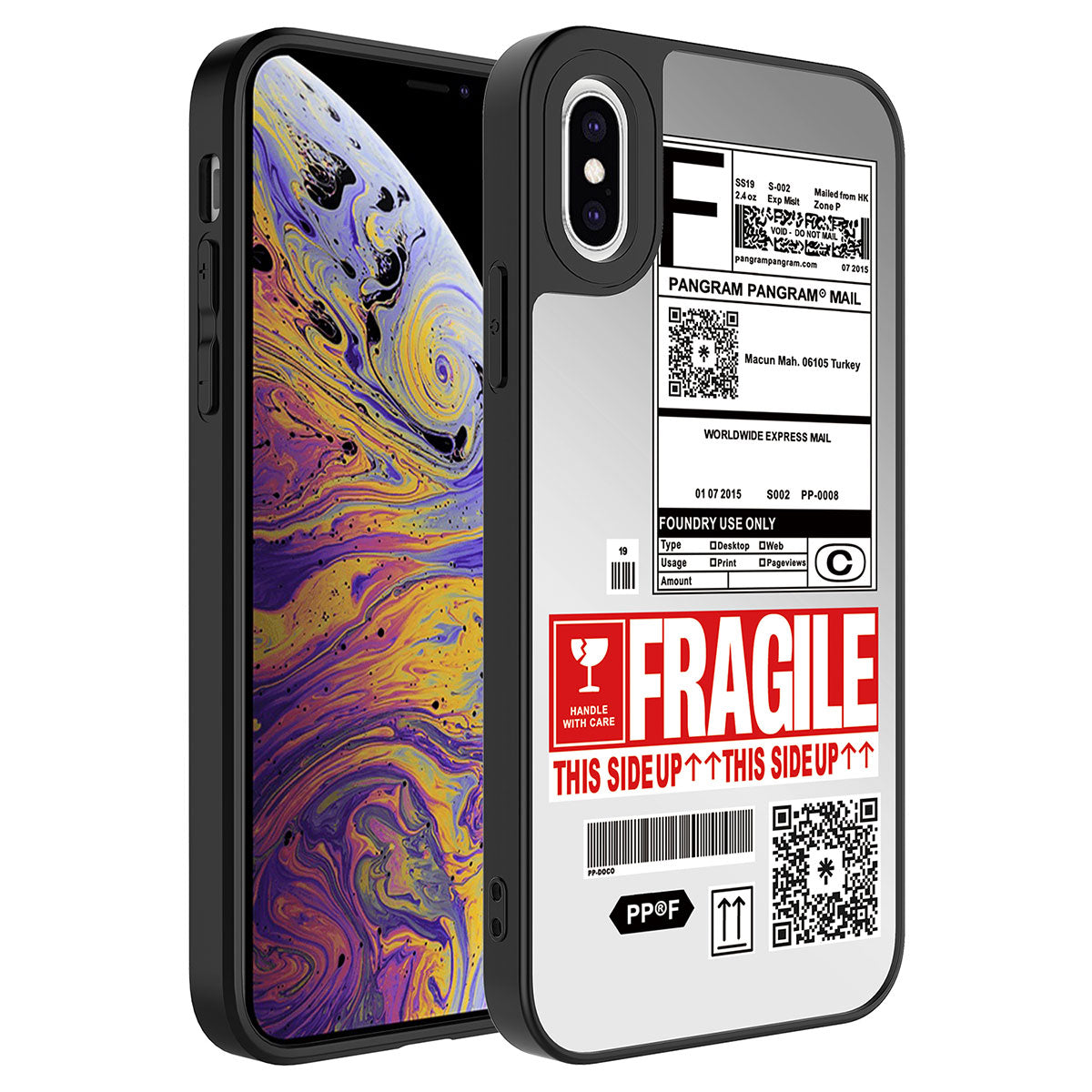 Apple iPhone X Kılıf Aynalı Desenli Kamera Korumalı Parlak Zore Mirror Kapak Fragile