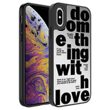 Apple iPhone X Kılıf Aynalı Desenli Kamera Korumalı Parlak Zore Mirror Kapak Love