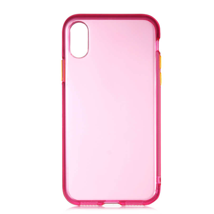 Apple iPhone X Kılıf Zore Bistro Kapak Pembe