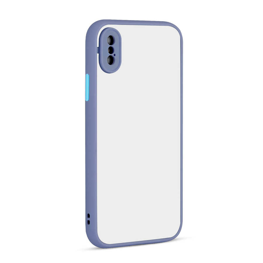 Apple iPhone X Kılıf Zore Hux Kapak Mor