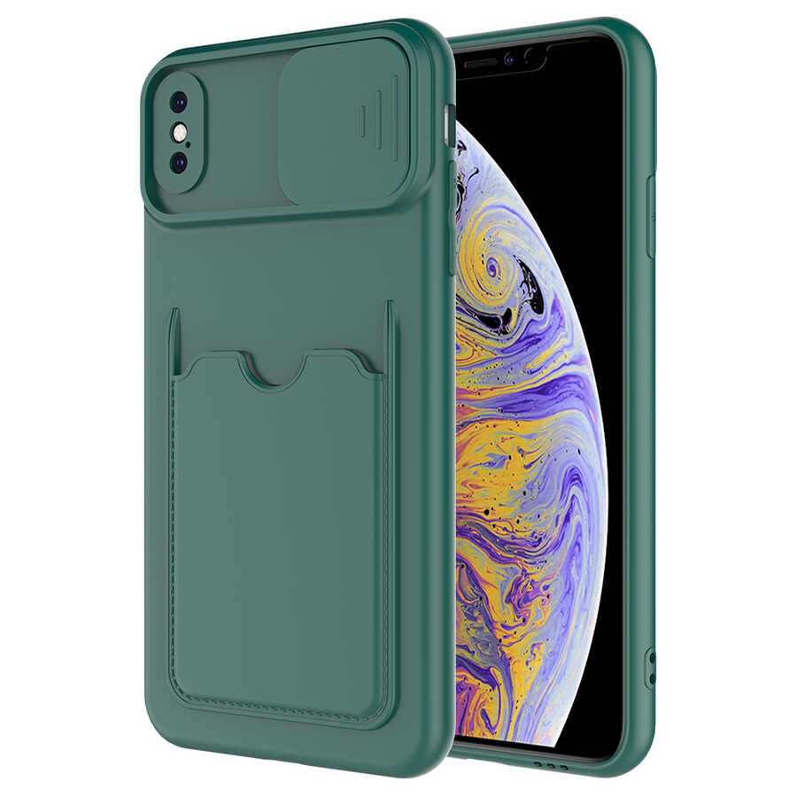 Apple iPhone X Kılıf Zore Kartix Kapak Kırmızı