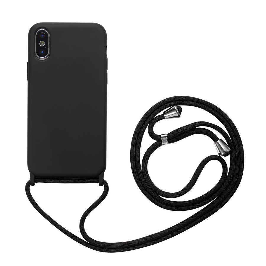 Apple iPhone X Kılıf Zore Ropi Kapak Siyah
