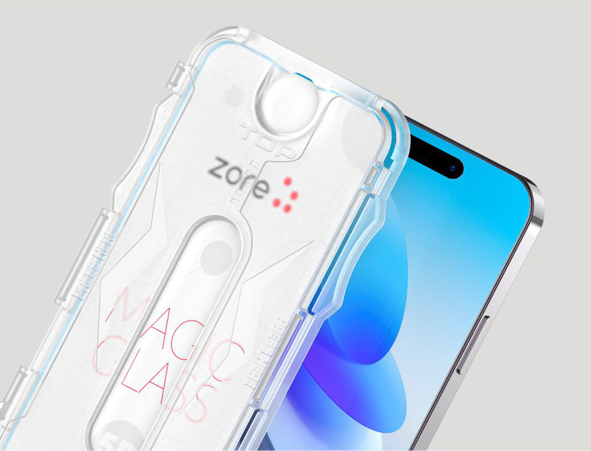 Apple iPhone X Zore Kolay Uygulama Aparatlı 5D Magic Glass Cam Ekran Koruyucu Siyah