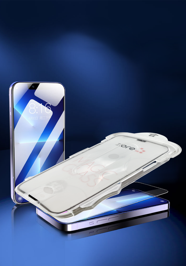 Apple iPhone X Zore Kolay Uygulama Aparatlı 5D Magic Glass Cam Ekran Koruyucu Siyah