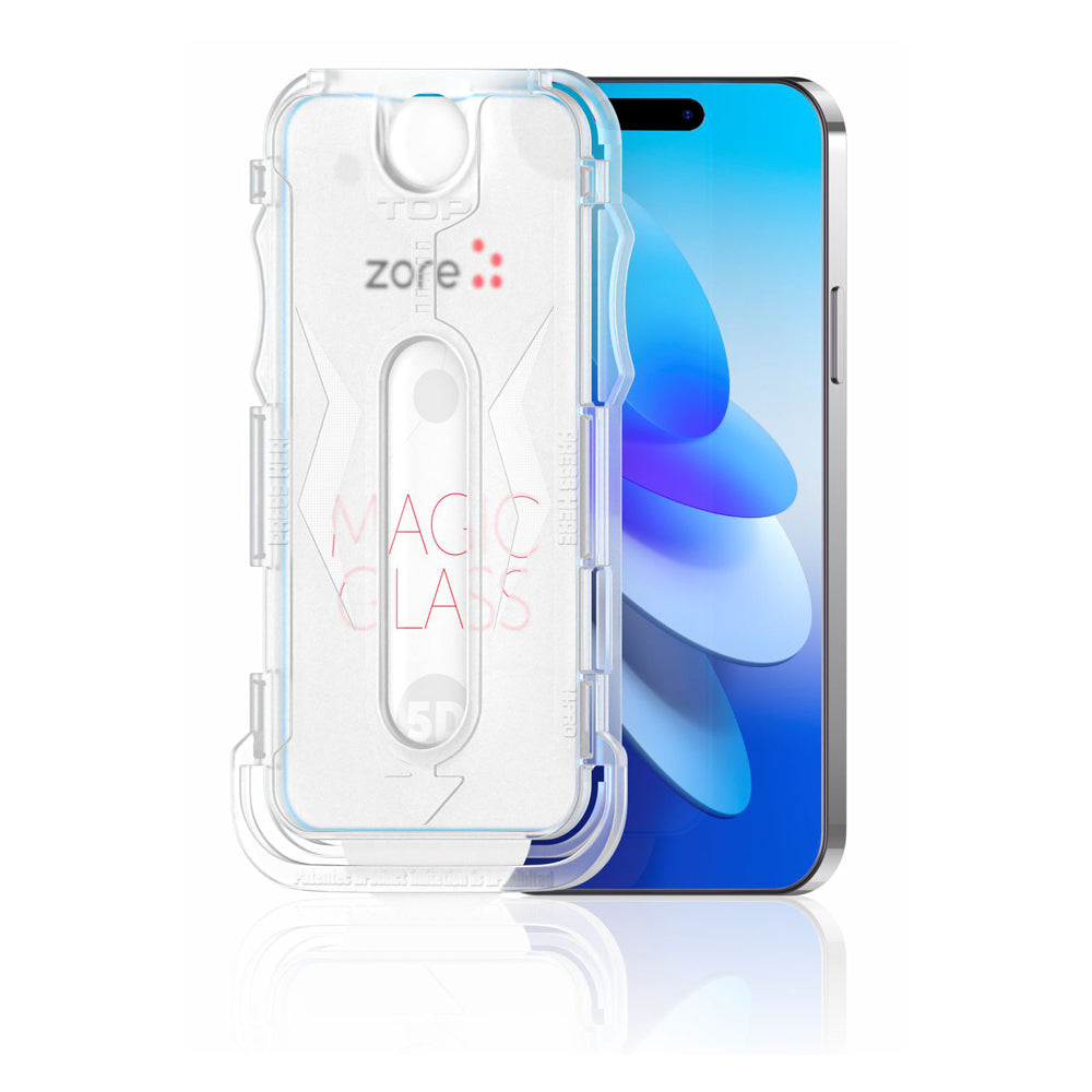 Apple iPhone X Zore Kolay Uygulama Aparatlı 5D Magic Glass Cam Ekran Koruyucu Siyah