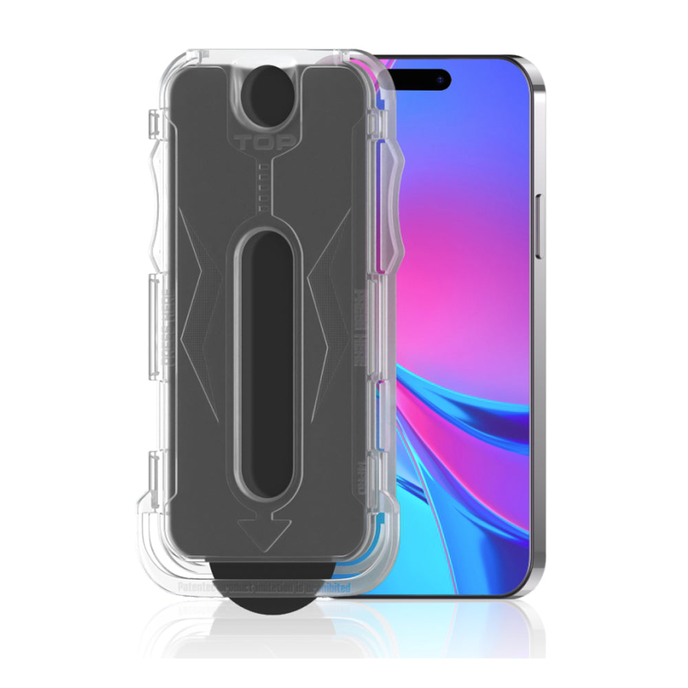Apple iPhone X Zore Kolay Uygulama Aparatlı 5D Magic Privacy Glass Hayalet Cam Ekran Koruyucu Siyah