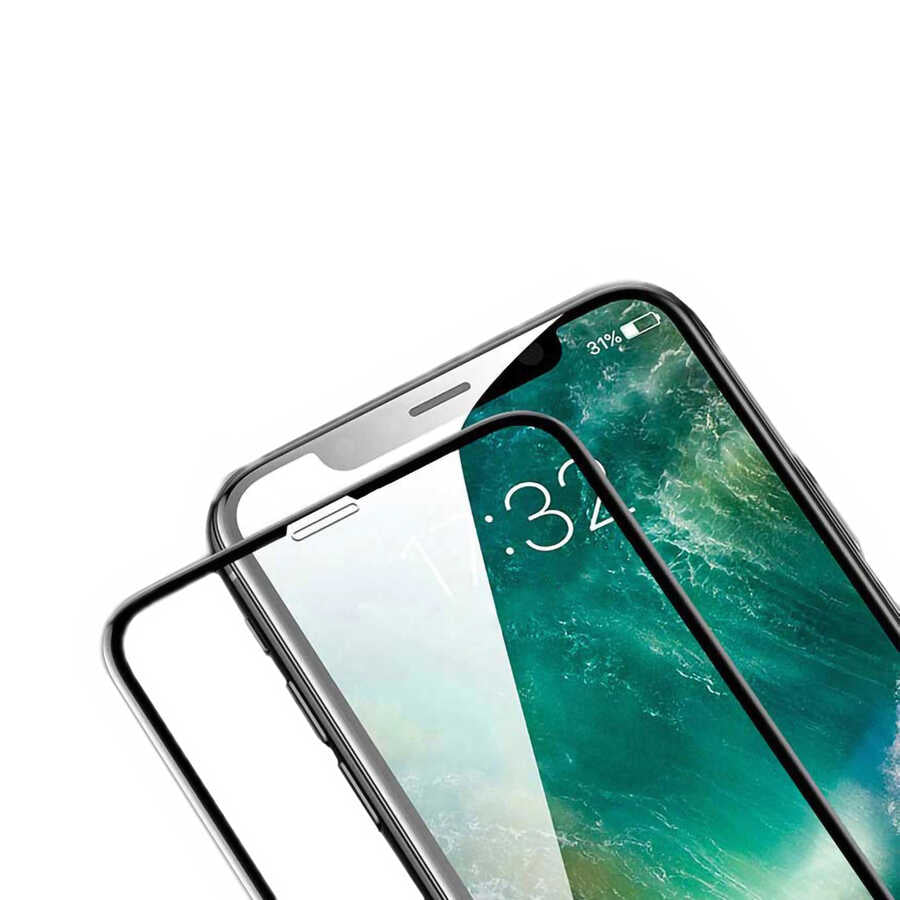 Apple iPhone XR 6.1 Davin 5D Cam Ekran Koruyucu Siyah