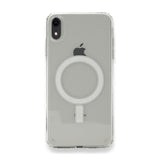 Apple iPhone XR 6.1 Kılıf M-safe Şarj Özellikli Şeffaf Sert PC Zore Embos Kapak Renksiz