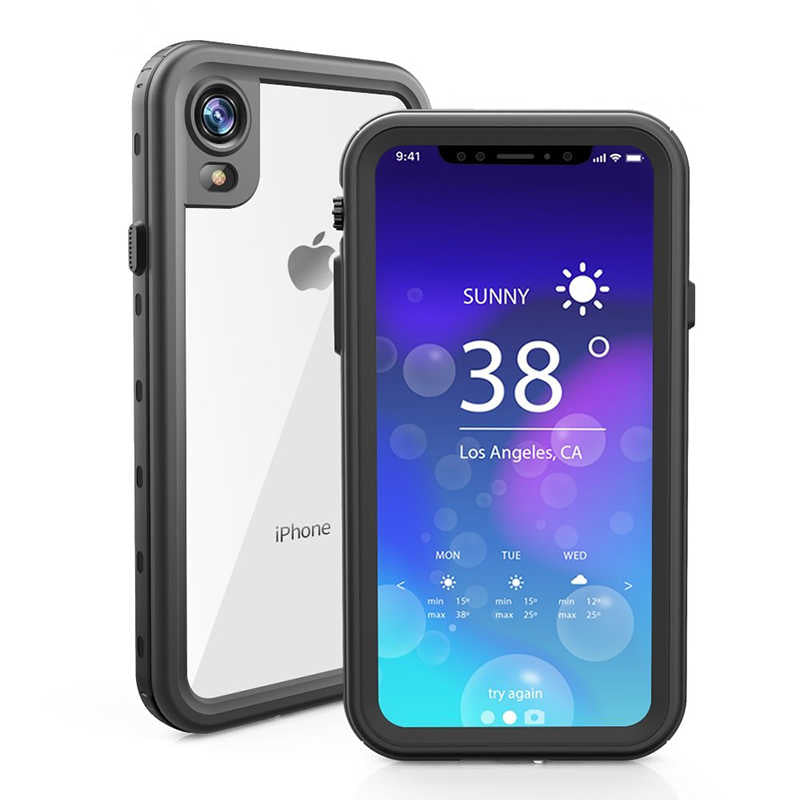 Apple iPhone XR 6.1 Kılıf Zore 1-1 Su Geçirmez Kılıf Siyah