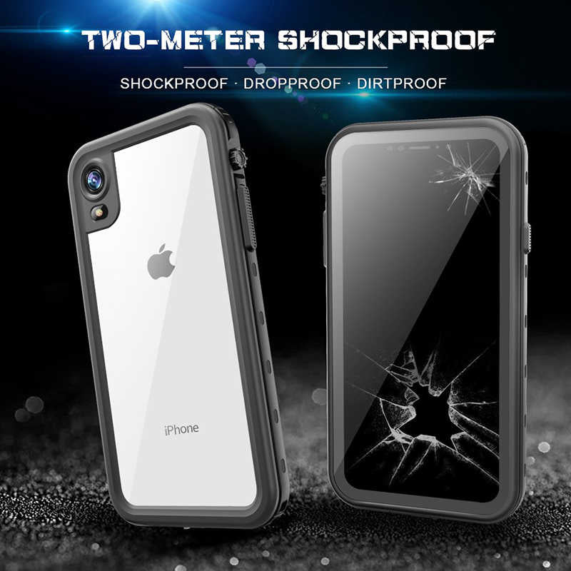 Apple iPhone XR 6.1 Kılıf Zore 1-1 Su Geçirmez Kılıf Siyah