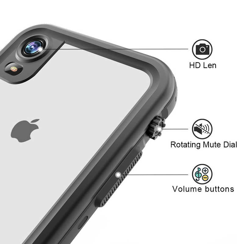 Apple iPhone XR 6.1 Kılıf Zore 1-1 Su Geçirmez Kılıf Siyah