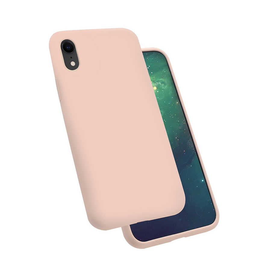 Apple iPhone XR 6.1 Kılıf Zore Silk Silikon Pembe