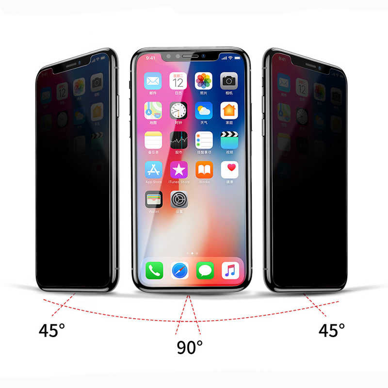 Apple iPhone XR 6.1 Zore Rika Premium Privacy Temperli Cam Ekran Koruyucu Siyah