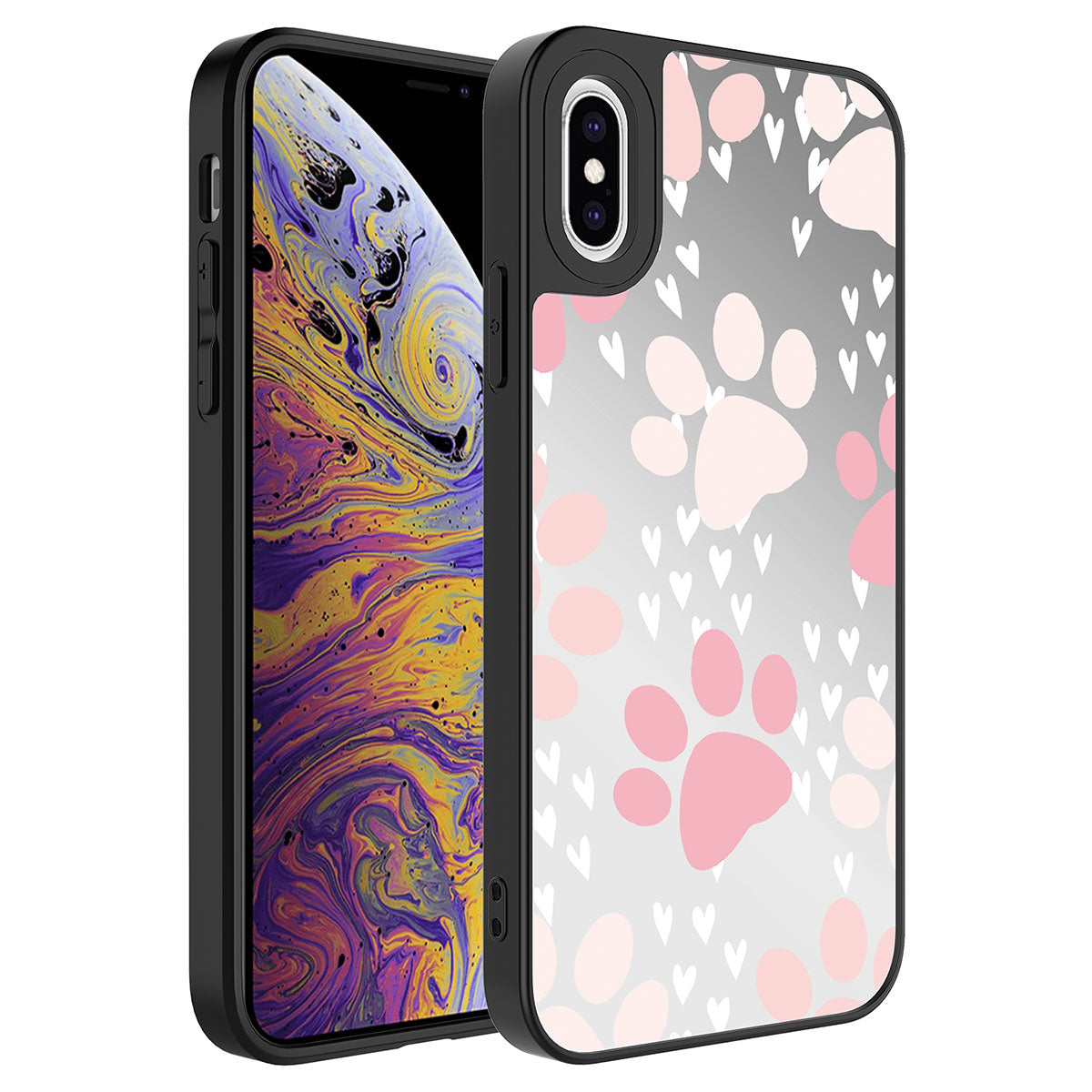 Apple iPhone XS 5.8 Kılıf Aynalı Desenli Kamera Korumalı Parlak Zore Mirror Kapak Pati