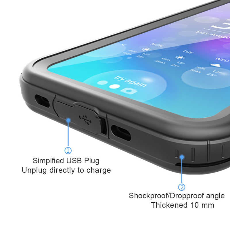 Apple iPhone XS 5.8 Kılıf Zore 1-1 Su Geçirmez Kılıf Siyah