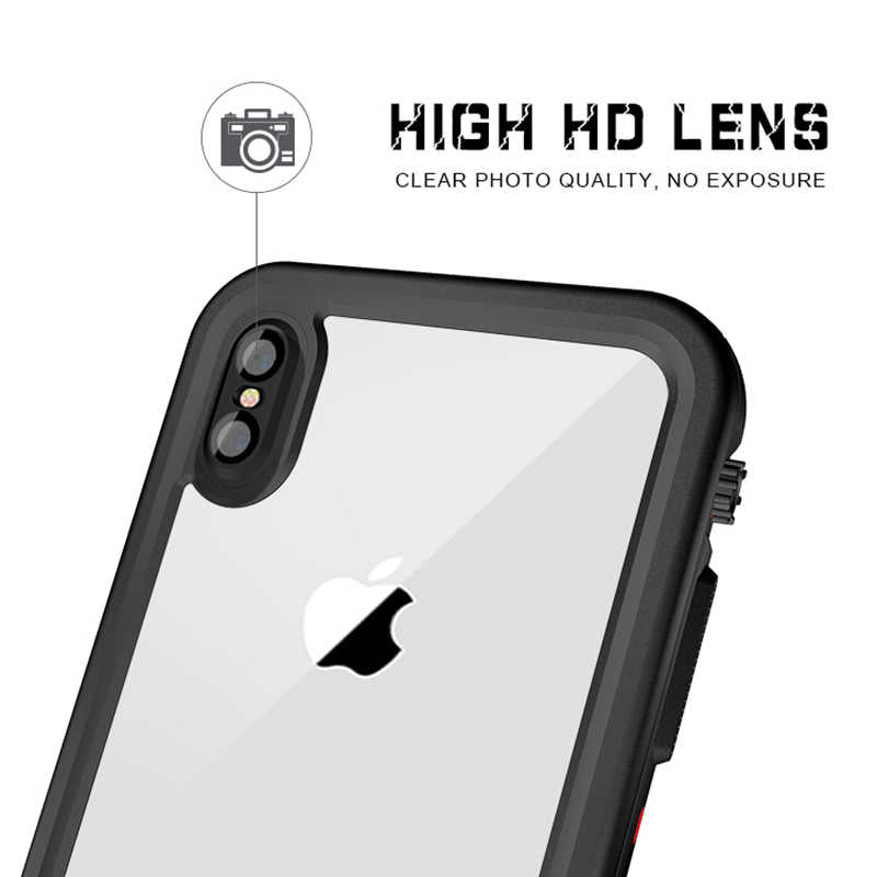 Apple iPhone XS 5.8 Kılıf Zore 1-1 Su Geçirmez Kılıf Siyah