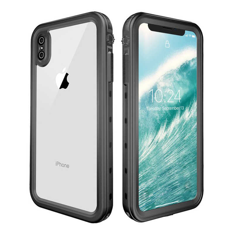 Apple iPhone XS 5.8 Kılıf Zore 1-1 Su Geçirmez Kılıf Siyah