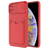 Apple iPhone XS 5.8 Kılıf Zore Kartix Kapak Kırmızı