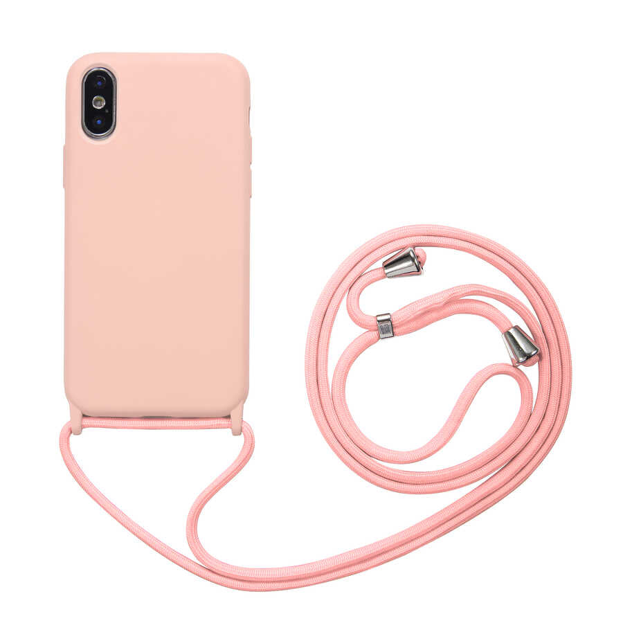 Apple iPhone XS 5.8 Kılıf Zore Ropi Kapak Pembe Açık