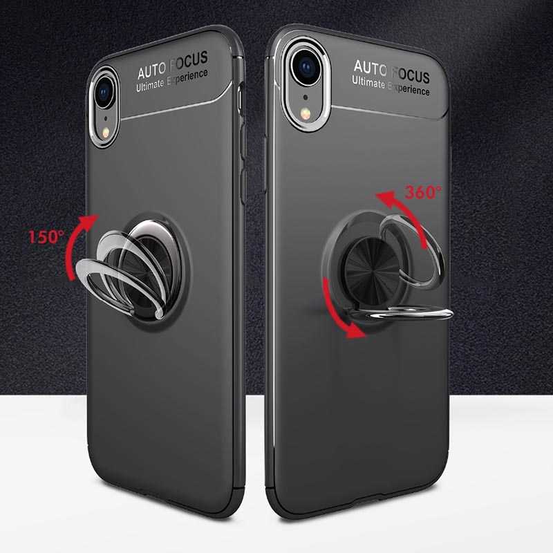 Apple iPhone XR 6.1 Kılıf Zore Ravel Silikon Kapak Siyah-Kırmızı
