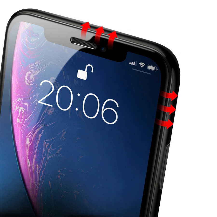 Apple iPhone XS Max 6.5 Davin 5D Cam Ekran Koruyucu Siyah