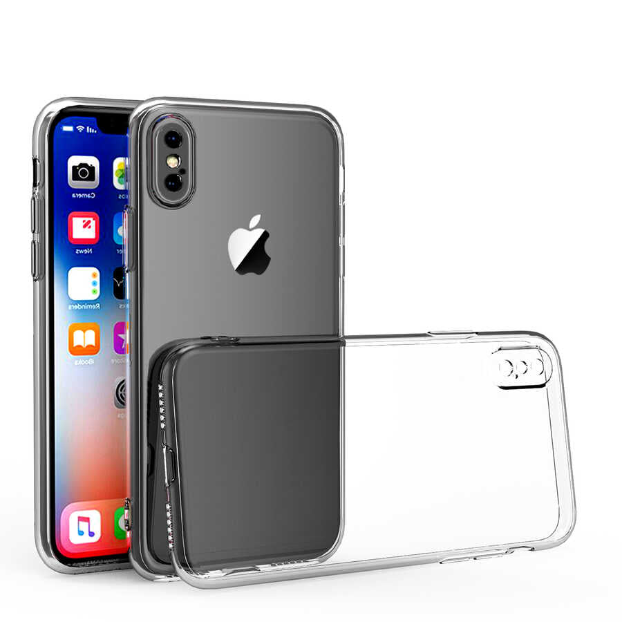 Apple iPhone XS Max 6.5 Kılıf Zore Kamera Korumalı Süper Silikon Kapak Renksiz