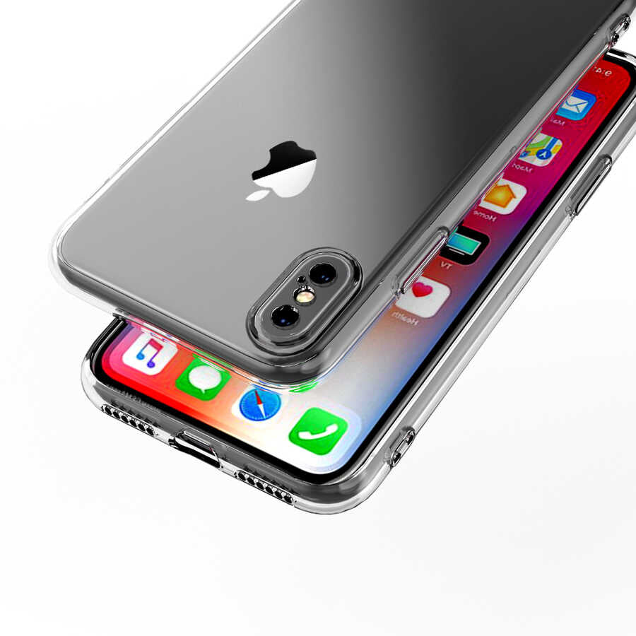 Apple iPhone XS Max 6.5 Kılıf Zore Kamera Korumalı Süper Silikon Kapak Renksiz