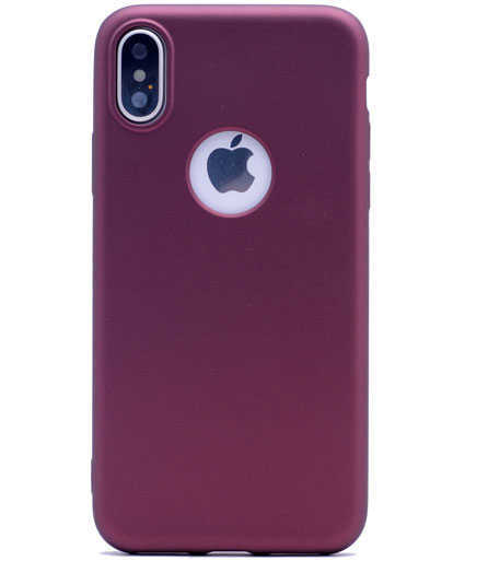 Apple iPhone XS Max 6.5 Kılıf Zore Premier Silikon Kapak Mürdüm