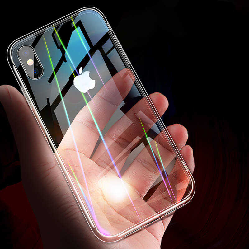 Apple iPhone XS Max 6.5 Kılıf Zore Rainbow Kapak Renksiz