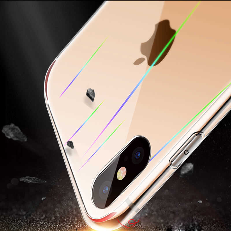 Apple iPhone XS Max 6.5 Kılıf Zore Rainbow Kapak Renksiz