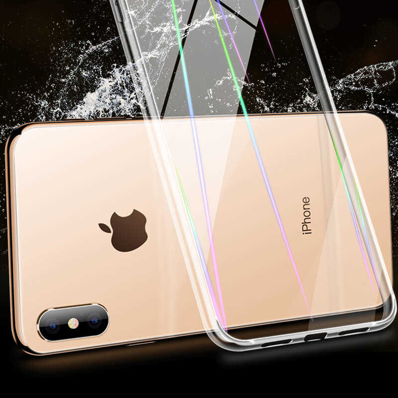 Apple iPhone XS Max 6.5 Kılıf Zore Rainbow Kapak Renksiz