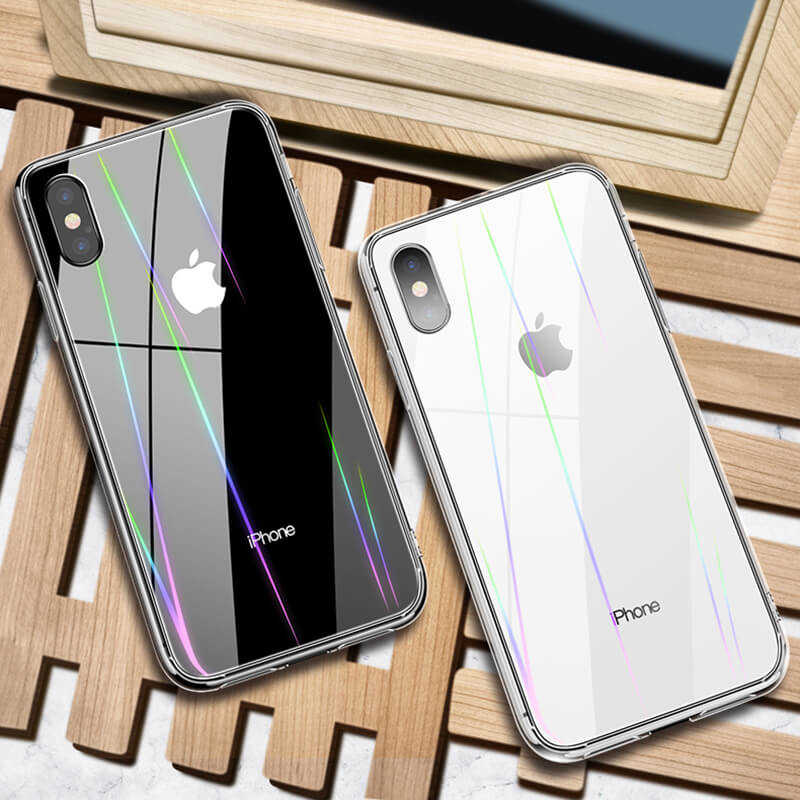 Apple iPhone XS Max 6.5 Kılıf Zore Rainbow Kapak Renksiz