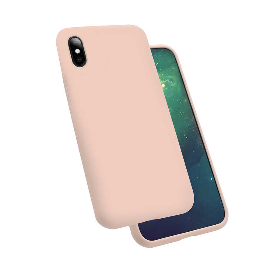 Apple iPhone XS Max 6.5 Kılıf Zore Silk Silikon Siyah