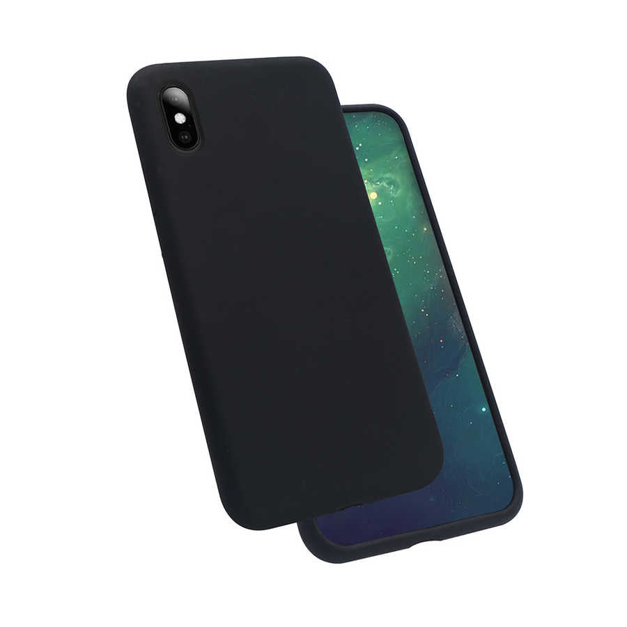 Apple iPhone XS Max 6.5 Kılıf Zore Silk Silikon Siyah
