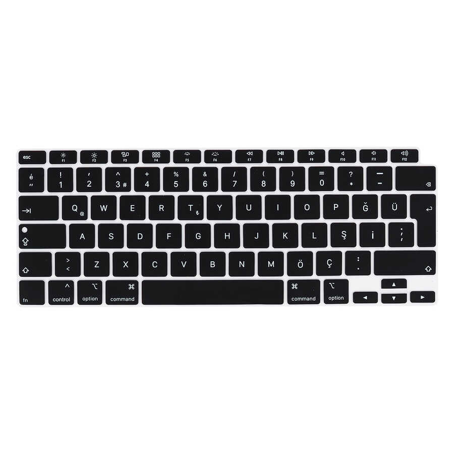 Apple Macbook 13.3' Air 2020 A2337 Zore Klavye Koruyucu Silikon Ped Siyah