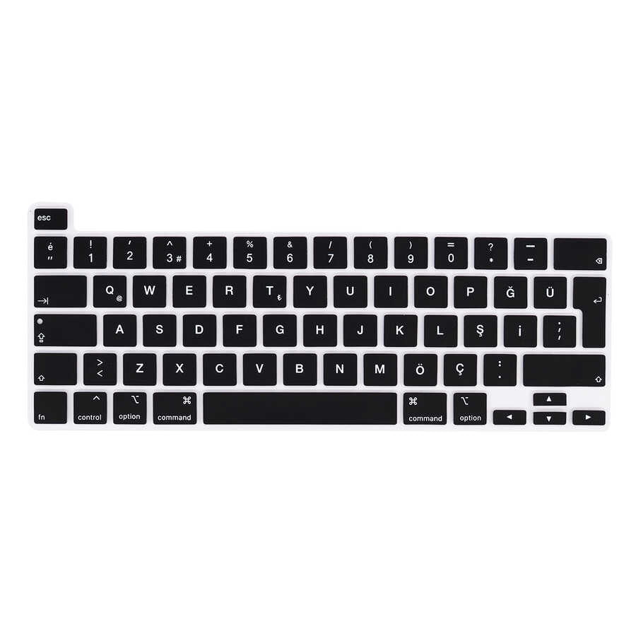 Apple Macbook 13.3' Pro 2022 M2 Zore Klavye Koruyucu Silikon Ped Siyah