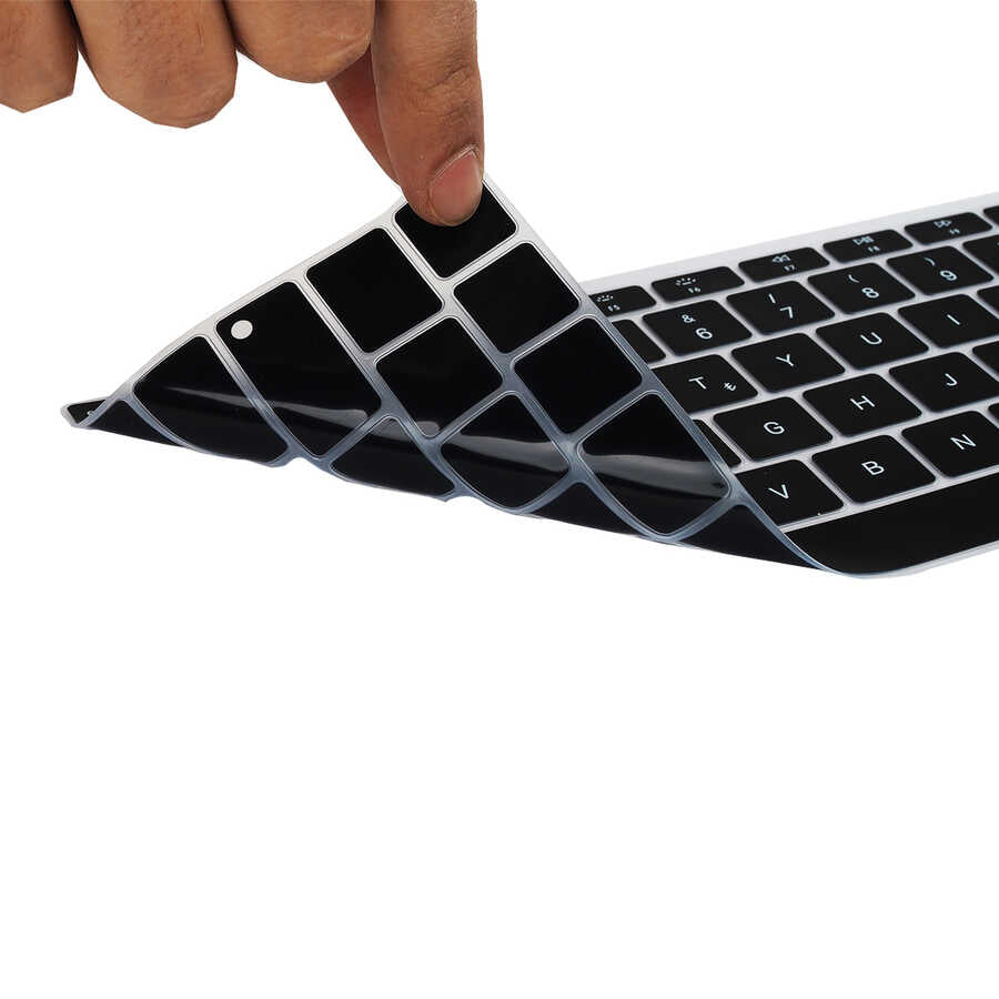 Apple Macbook 13.6' Air 2022 M2 A2681 Zore Klavye Koruyucu Silikon Ped Siyah