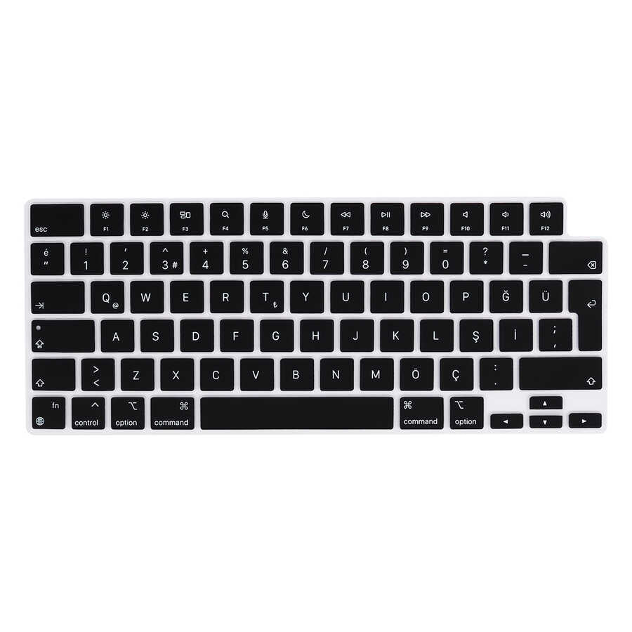 Apple Macbook 13.6' Air 2022 M2 A2681 Zore Klavye Koruyucu Silikon Ped Siyah