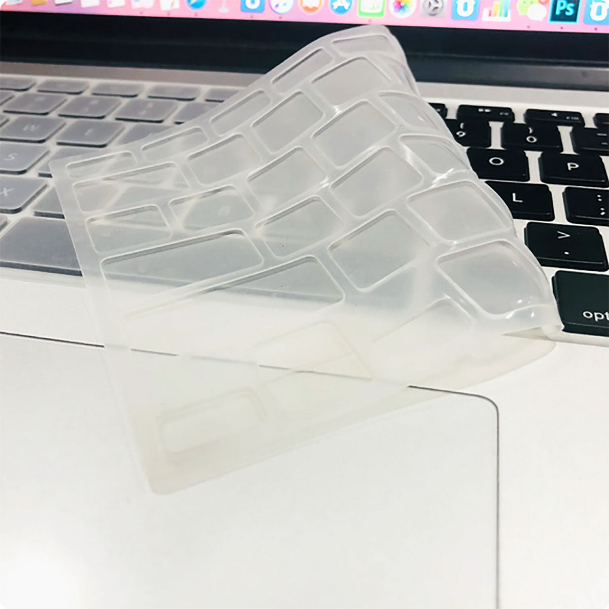 Apple Macbook 13.6&prime; Air M3 A3113 Zore Klavye Koruyucu Transparan Buzlu Silikon Ped Renksiz
