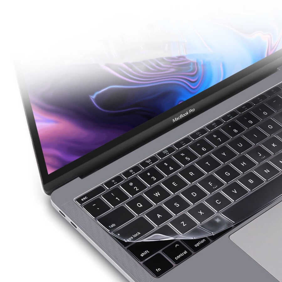 Apple Macbook 16.2' 2021 A2485 Zore Klavye Koruyucu Şeffaf Silikon Ped Renksiz