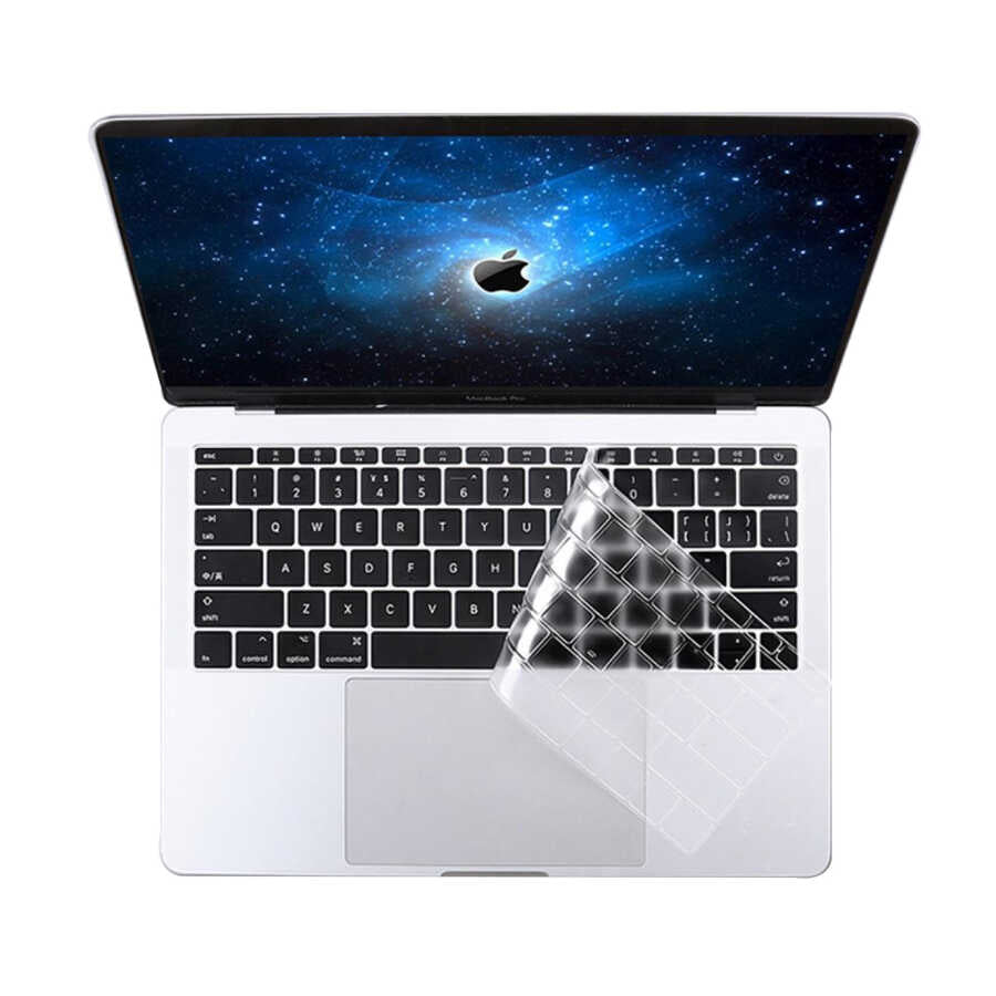 Apple Macbook Air 13' 2017 A1466 Zore Klavye Koruyucu Şeffaf Silikon Ped Renksiz