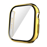 Apple Watch 10 42mm Sert PC Kasa Electroplatink Çerçeveli Ekran Koruyucu Zore Watch Gard 36 Gold
