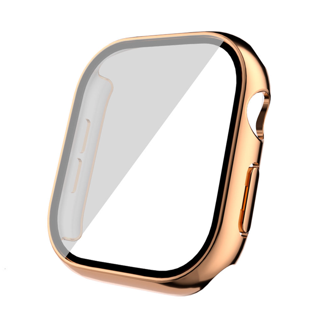 Apple Watch 10 42mm Sert PC Kasa Electroplatink Çerçeveli Ekran Koruyucu Zore Watch Gard 36 Gold