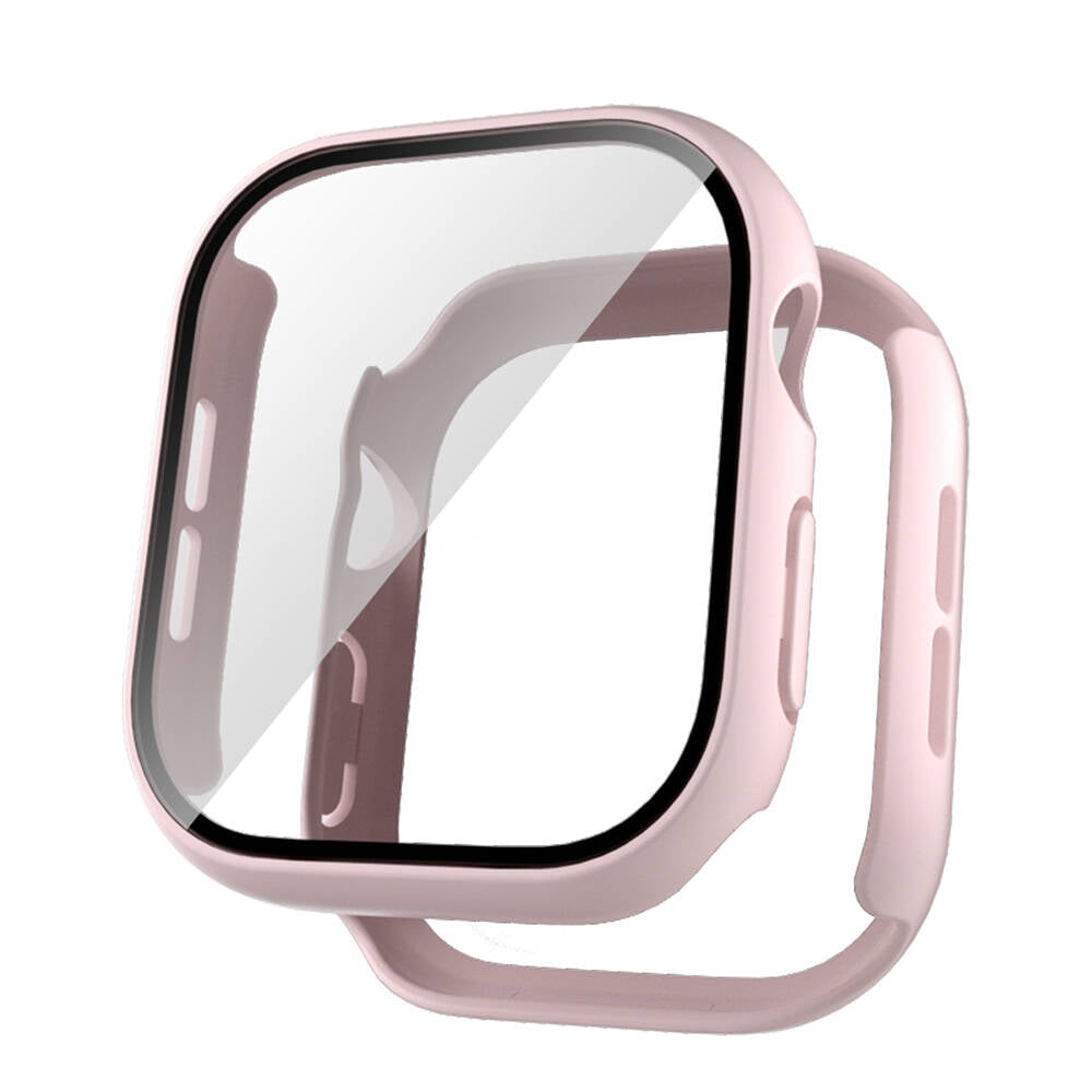 Apple Watch 10 42mm Sert PC Kasa ve Ekran Koruyucu Zore Watch Gard 35 Kırmızı