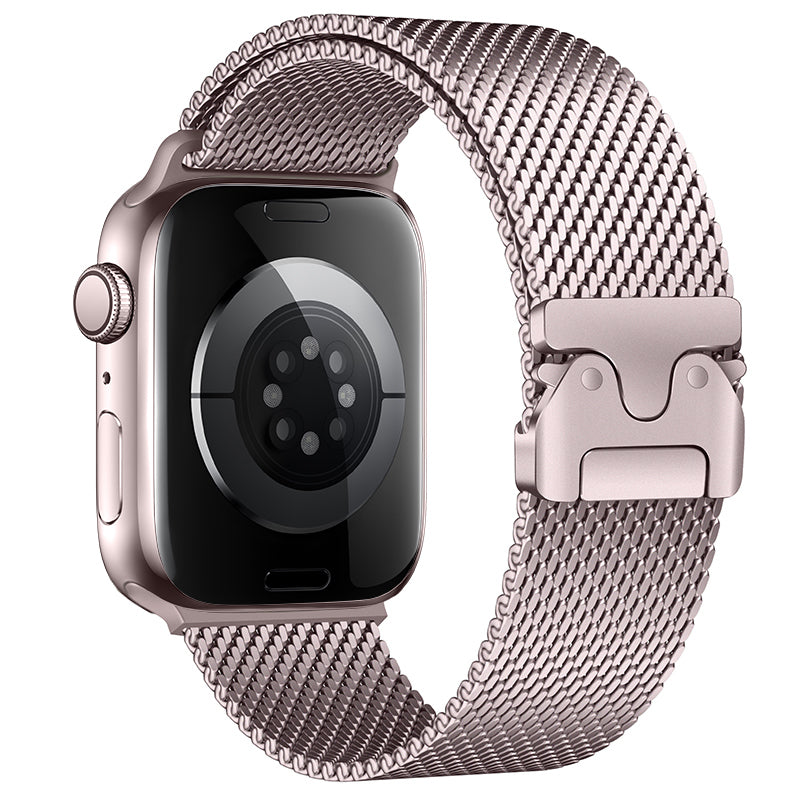 Apple Watch 10 42mm Zore KRD-121 Metal Hasır Kordon Gri