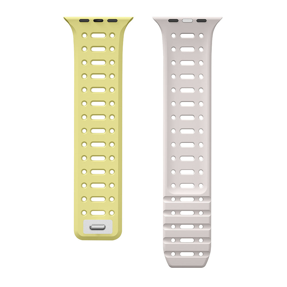 Apple Watch 10 42mm Zore KRD-124 Silikon Kordon Strap Kayış Siyah-Gri