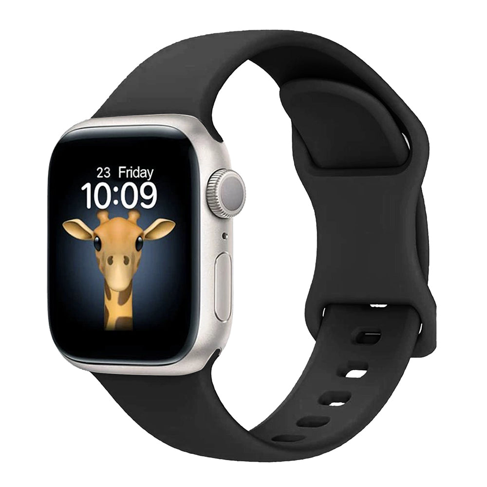 Apple Watch 10 42mm Zore KRD-131 Silikon Kordon Strap Kayış Siyah